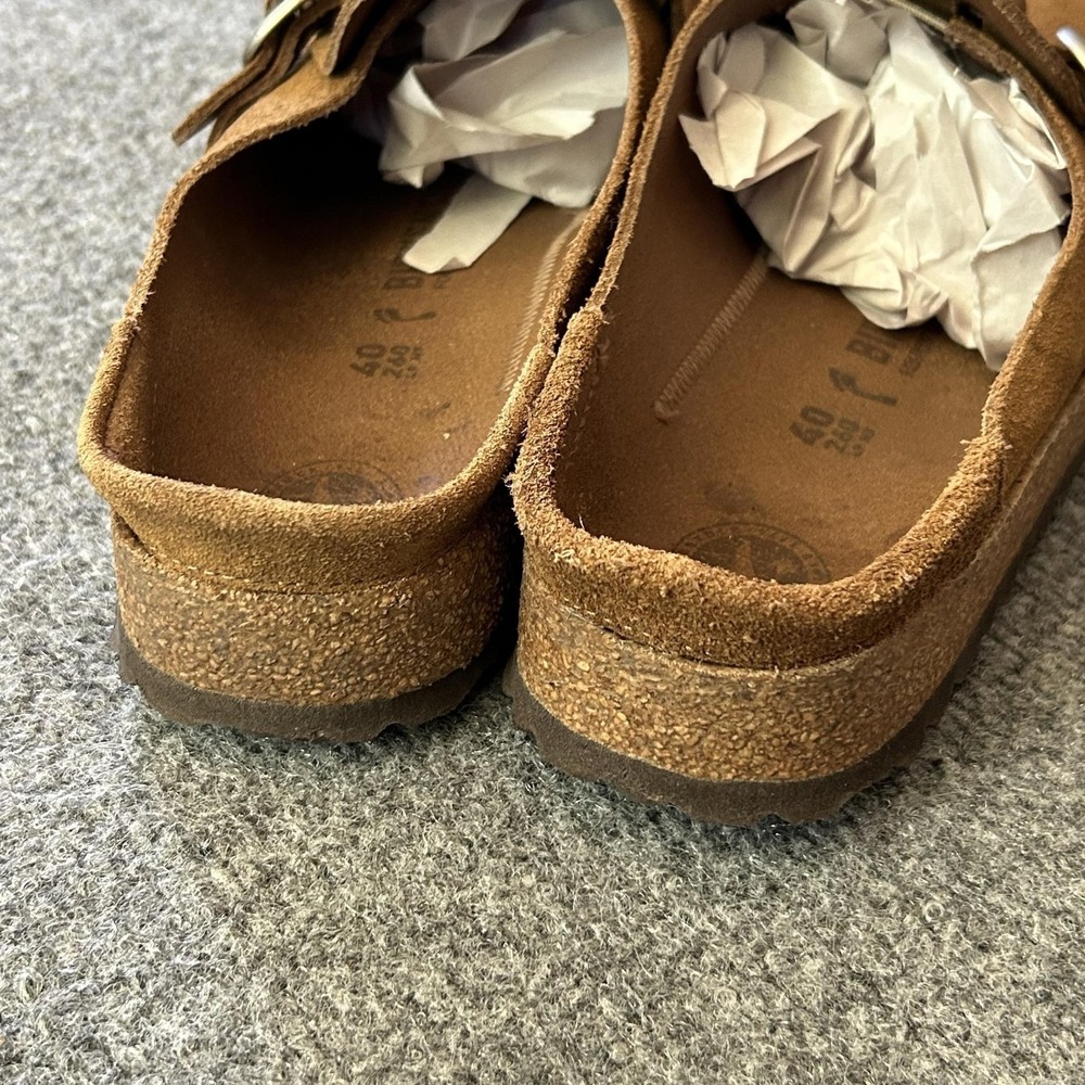 Birkenstock Shoes Womens Size 9 Brown Suede Clog Mule Slip On Buckle Comfort - Picture 8 of 14